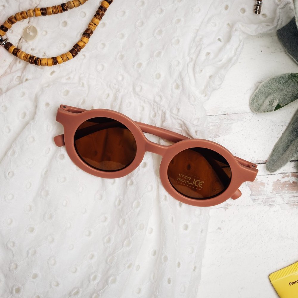 little girls mauve circle sunglasses